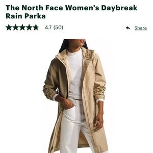 NWT The North Face Women's Daybreak Rain Parka - Color: KHAKI STONE